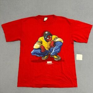 Vintage Marvel Spider-Man Punisher 2003 Marvel Comics Mens Size Large Y2K